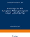 Buchcover Mitteilungen aus dem Königlichen Materialprüfungsamt zu Groß-Lichterfelde West