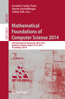Buchcover Mathematical Foundations of Computer Science 2014