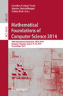 Buchcover Mathematical Foundations of Computer Science 2014