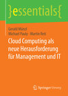 Buchcover Cloud Computing als neue Herausforderung für Management und IT