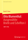 Buchcover Otto Blumenthal: Ausgewählte Briefe und Schriften I