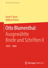 Buchcover Otto Blumenthal: Ausgewählte Briefe und Schriften II