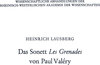 Buchcover Das Sonett Les Grenades von Paul Valéry