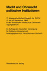 Buchcover Macht und Ohnmacht politischer Institutionen