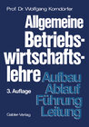 Buchcover Allgemeine Betriebswirtschaftslehre