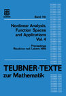Buchcover Nonlinear Analysis, Function Spaces and Applications Vol. 4