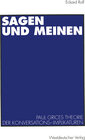 Buchcover Sagen und Meinen