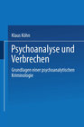 Buchcover Psychoanalyse und Verbrechen