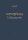 Buchcover Forschungsplanung im Unternehmen