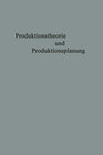 Buchcover Produktionstheorie und Produktionsplanung