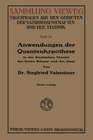 Buchcover Anwendungen der Quantenhypothese in der kinetischen Theorie der festen Körper und der Gase in elementarer Darstellung