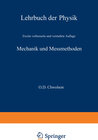 Buchcover Mechanik und Messmethoden