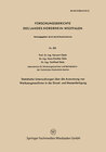 Buchcover Statistische Untersuchungen über die Ausnutzung von Werkzeugmaschinen in der Einzel- und Massenfertigung
