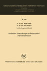 Buchcover Analytische Untersuchungen an Polyacrylnitril- und Polyesterfasern