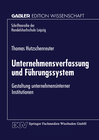 Buchcover Unternehmensverfassung und Führungssystem