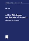 Buchcover Ad-Hoc-Mitteilungen und deutscher Aktienmarkt