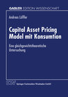 Buchcover Capital Asset Pricing Model mit Konsumtion