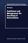 Buchcover Funktionen und Management der Forschung in Unternehmen
