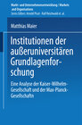 Buchcover Institutionen der außeruniversitären Grundlagenforschung