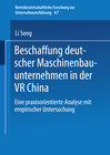Buchcover Beschaffung deutscher Maschinenbauunternehmen in der VR China