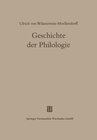 Buchcover Geschichte der Philologie