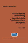 Buchcover Volkswirtschaftliche Gesamtrechnung Volkswirtschaftliche Finanzierungsrechnung Zahlungsbilanz