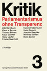 Buchcover Parlamentarismus ohne Transparenz