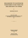 Buchcover Molossische und Bakcheische Wortformen in der Verskunst der Griechen und Römer