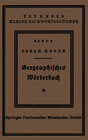 Buchcover Geographisches Wörterbuch