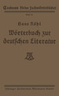 Buchcover Wörterbuch zur deutschen Literatur