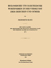 Buchcover Molossische und Bakcheische Wortformen in der Verskunst der Griechen und Römer