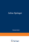 Buchcover Julius Springer
