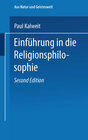 Buchcover Einführung in die Religionsphilosophie