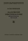 Buchcover Allgemeine Urkundenlehre für Deutschland und Italien