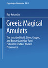 Buchcover Greek Magical Amulets