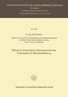Buchcover Beitrag zur Untersuchung rotationssymmetrischer Tandemgitter für Überschallströmung