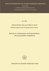 Buchcover Beitrag zur Arbeitsweise von Formmaschinen mit pneumatischer Verdichtung