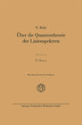 Buchcover Über die Quantentheorie der Linienspektren