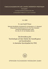 Buchcover Die Entwicklung der Terminologie auf dem Gebiet der Sozialhygiene und Sozialmedizin im deutschen Sprachgebiet bis 1930