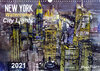 Buchcover New York Watercolor Citylights (Wandkalender 2021 DIN A3 quer)