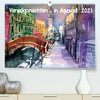 Buchcover Venedigansichten in AquarellAT-Version (Premium, hochwertiger DIN A2 Wandkalender 2021, Kunstdruck in Hochglanz)