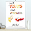 Buchcover funny FRUITS and VEGETABLES - lustiges Obst und Gemüse (Premium, hochwertiger DIN A2 Wandkalender 2023, Kunstdruck in Ho