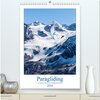 Buchcover Paragliding - von grünen Wiesen zu schroffen Gletschen (hochwertiger Premium Wandkalender 2024 DIN A2 hoch), Kunstdruck 