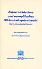 Buchcover Österreichisches und europäisches Wirtschaftsprivatrecht / Gesellschaftsrecht