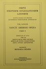 Buchcover Sancti Ambrosi opera, pars X. Epistulae et acta, tom. III: Epistularum liber decimus, Epistulae extra collectionem, Gest