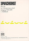 Sprachkunst. Beiträge zur Literaturwissenschaft / Jahrgang XXX/1999 width=