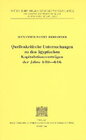 Buchcover Quellenkritische Untersuchungen zu den ägyptischen Kapitulationsverträgen der Jahre 640-646