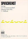 Buchcover Sprachkunst. Beiträge zur Literaturwissenschaft / Jahrgang XXX/1999