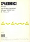 Buchcover Sprachkunst. Beiträge zur Literaturwissenschaft / Sprachkunst. Beiträge zur Literaturwissenschaft Jahrgang XXXIII/2002 2
