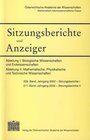 Buchcover Sitzungsbericht und Anzeiger der Mathematisch-naturwissenschaftlichen Klasse / Sitzungsbericht und Anzeiger der Mathemat
